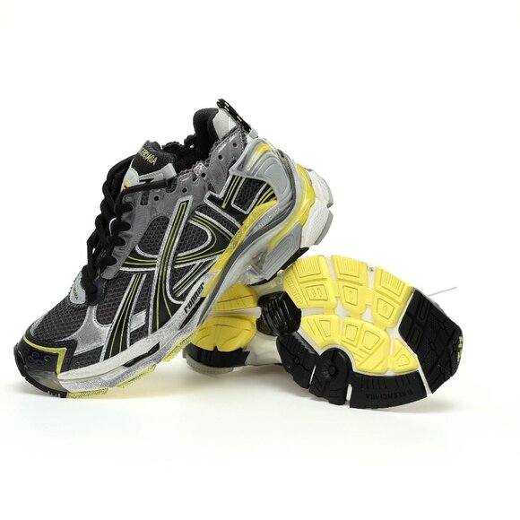 Balenciaga Runner Sneakers Yellow Black Sliver - Picture 1 of 6